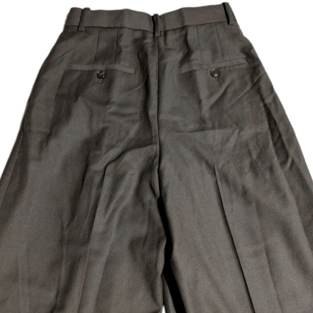Theory Double Pleat Pants Womens 00 Cacao Brown Virgin Wool Wide Leg O0801202 - Picture 9 of 11
